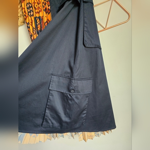 Anthropologie, New Eva Franco Pleated Cargo Wrap Skirt Blue/Orange SZ Small 2 - Picture 9 of 13
